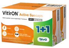 VITIRON Active Suscaps 100% Daily Dose (1+1) kapsulas, 1 gab.