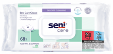 SENI Care Classic Aloe+ mitrās salvetes, 68 gab.