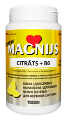 VITABALANS Magnijs Citrāts 375 mg + B6 Chew košļājamās tabletes, 100 gab.