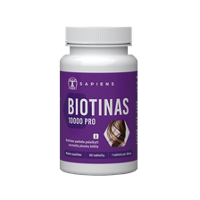 SAPIENS Biotin 10000 PRO dengtos tabletės, 60 vnt.