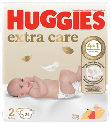 HUGGIES Extra Care 2 jaundzimušiem, 3-6kg autiņbiksītes, 24 gab.
