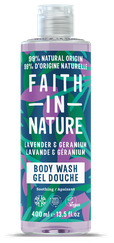 FAITH IN NATURE Lavender & Geranium dušas želeja, 400 ml