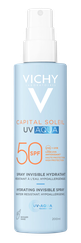 VICHY Capital Soleil UV-Aqua SPF 50, veidui ir kūnui saulės apsaugos purškiklis, 200 ml