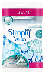 GILLETTE Simply Venus 2 vienreizlietojamie skuvekļi, 6 gab.
