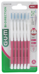 GUM BI-Direction 1,2 mm zobstarpu birstīte, 6 gab.