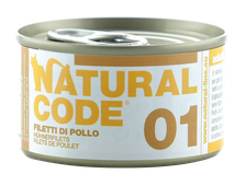 NATURAL CODE 01 Vistas fileja konservi kaķiem, 85 g