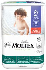MOLTEX Eco Pure & Nature 6 XL (14 kg +) autiņbiksītes, 18 gab.