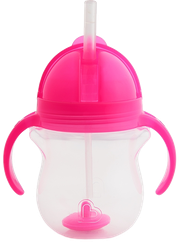 MUNCHKIN 6m+, pink krūzīte ar salmiņu, 207 ml