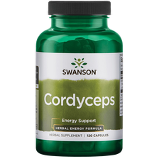 SWANSON Kordicepsas (Cordyceps) 600 Mg, energijos lygio palaikymui,  kapsulės, 120 vnt.