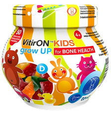 VITIRON Kids Grown UP (4+ g.v.) kaulu veselībai košļājamās pastilas, 50 gab.