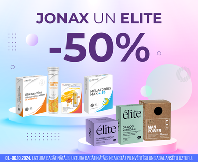 -50% atlaide visiem Jonax un Elite produktiem