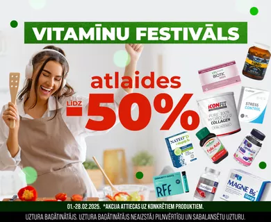 Vitamīniem un minerālvielām līdz -50%