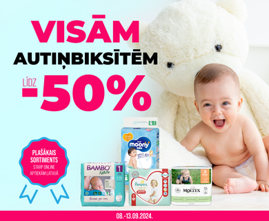 Visām autiņbiksītēm atlaides līdz -50%