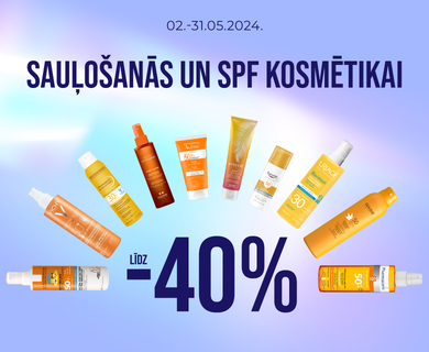Discounts for sunscreen and SPF cosmetics up to -40%