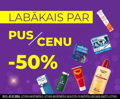 Produkti ar -50% atlaidi.