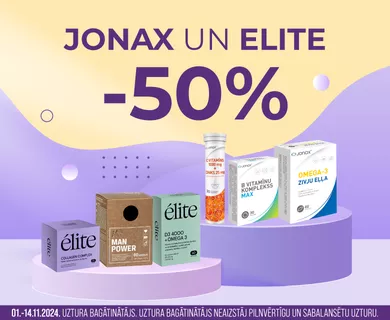 JONAX un  ELITE produktiem atlaides līdz -50%