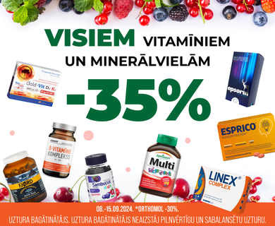 -35% atlaide visiem vitamīniem un minerālvielām