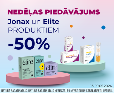 -50 % atlaide Jonax un Elite produktiem