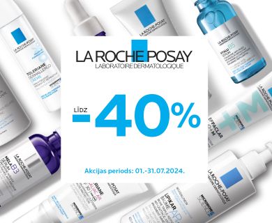 LA ROCHE-POSAY zīmola produktiem atlaides līdz -40%