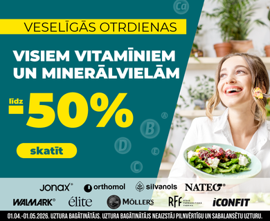 vitamīniem un minerālvielām -30%