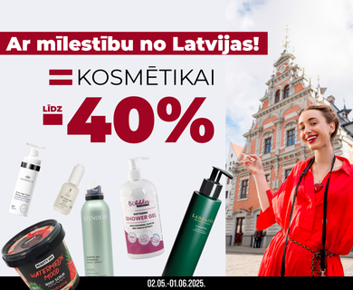 Discounts up to -40% on cosmetics made in Latvia