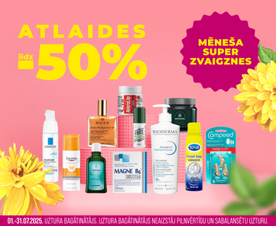 Atlaides līdz -50% Top precēm