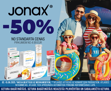 Discount on Jonax brand products -50% 