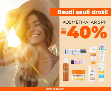 Discounts up to -40% on cosmetics with SPF