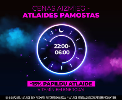 Papildus -15% vitamīni enerģija