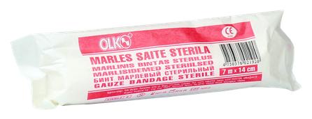 OLKO  Sterile 14cm x 7m gauze bandage, 1 pcs.