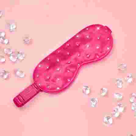 CRYSTALLOVE Crystalized Hot Pink zīda maska miegam, 1 gab.