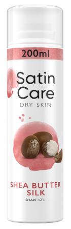 GILLETTE Satin Care Dry Skin Shea Butter Silk skūšanas želeja, 200 ml