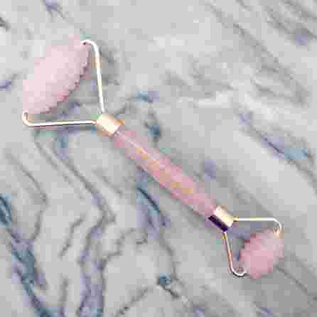 CRYSTALLOVE Rose Quartz 3D роликовый  массажёр, 1 шт.