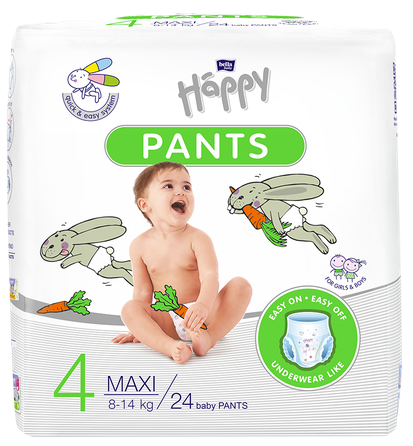 HAPPY   Pants Maxi 4 , 8-14 kg autiņbiksītes, 24 gab.
