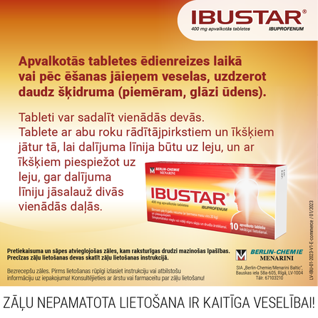 IBUSTAR 400 mg tabletes, 10 gab.