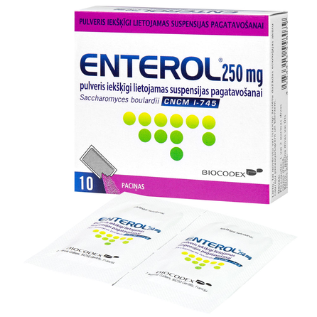 ENTEROL 250 мг для приготовления пероральной суспензии порошок, 10 шт.