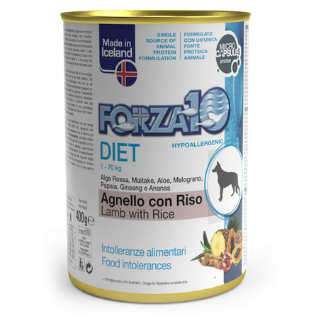 FORZA10 Diet Jērs Ar Rīsiem mitrā barība, 400 g