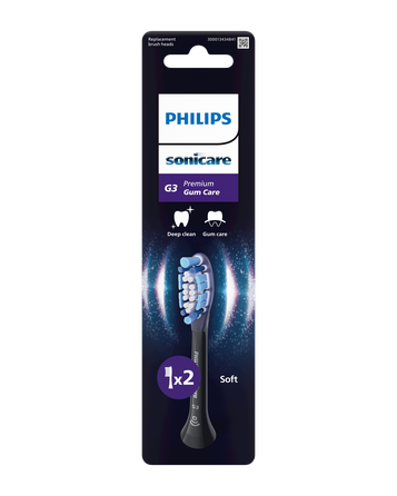 PHILIPS Sonicare Premium Gum Care (black) electric toothbrush heads, 2 pcs.