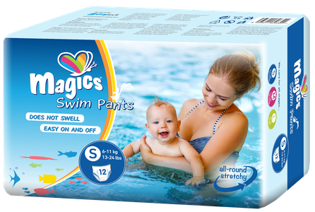 MAGICS Swimpants S (6-11 kg) biksītes, 12 gab.