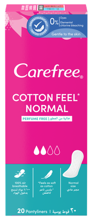 CAREFREE  Cotton Normal pantyliner, 20 pcs.