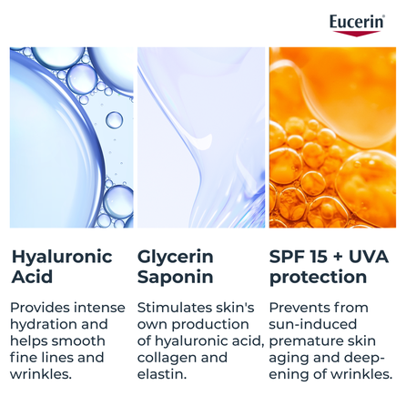 EUCERIN Hyaluron-Filler +3x Effect  SPF 15 (Refill) Sausai Ādai sejas krēms, 50 ml