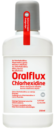 ORALFLUX ChloreHexidine mutes skalojamais līdzeklis, 250 ml