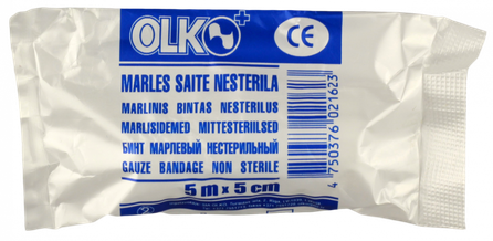 OLKO  non-sterile 5 cm x 5 m gauze bandage, 1 pcs.