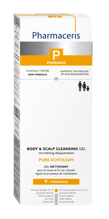 PHARMACERIS P Psoriasis Puri-Ichtilium for Body and Scalp attīroša želeja, 250 ml