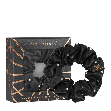 CRYSTALLOVE Crystalized Black zīda matu gumija, 1 gab.