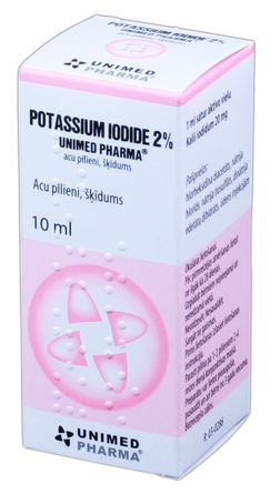 POTASSIUM IODIDE 2 % acu pilieni, 10 ml