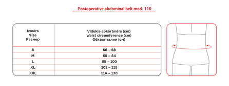 LAUMA MEDICAL 110 Size M elastic postoperative abdominal belt, 1 pcs.