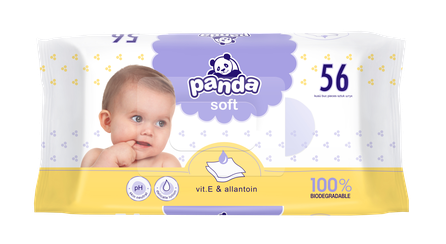 HAPPY   Panda Soft mitrās salvetes, 56 gab.