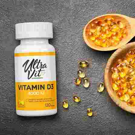 ULTRAVIT   Vitamin D3 4000 IU mīkstās kapsulas, 120 gab.