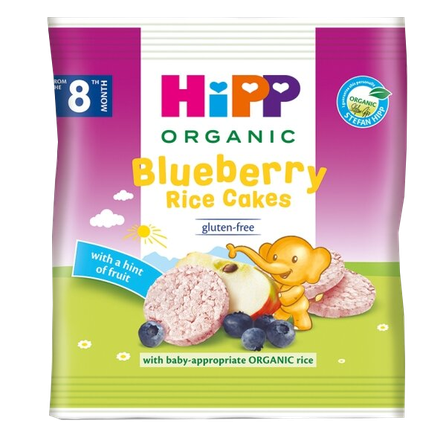 HIPP Organic Blueberry Rice Cakes (8+) snack, 30 g